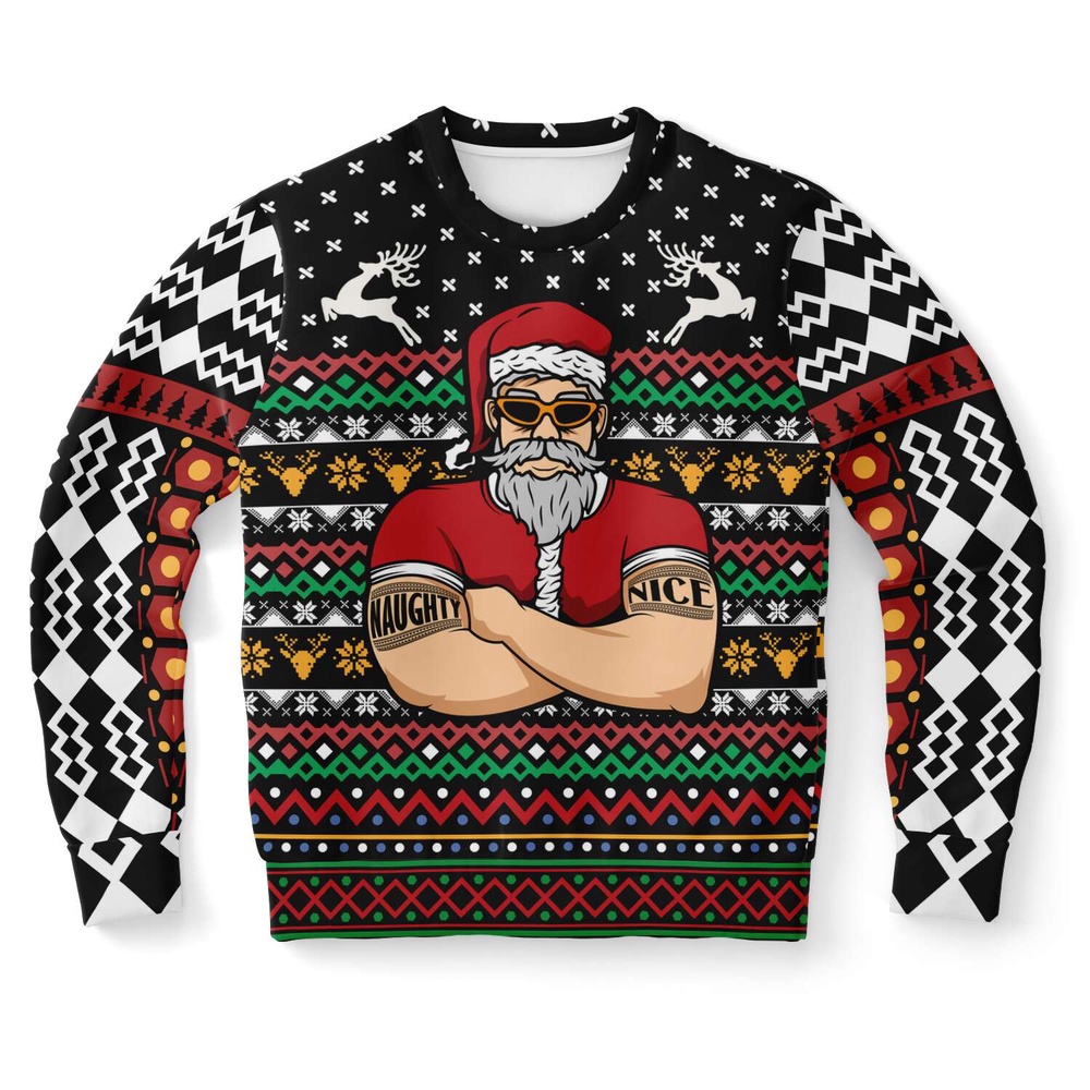 Naughty Santa Bouncer Ugly Christmas Sweater, Christmas Sweater, Ugly Sweater, Funny Xmas Sweaters