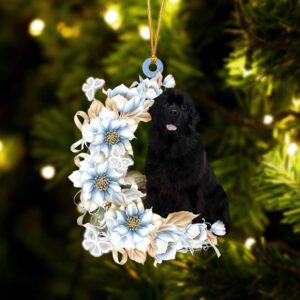 Newfoundland Flowers Moon Ornament, Christmas Ornament, Dog&hellip;