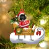 Newfoundland On The Cup Christmas Ornament, Christmas Ornament, Dog Ornament, Xmas Dog Ornaments