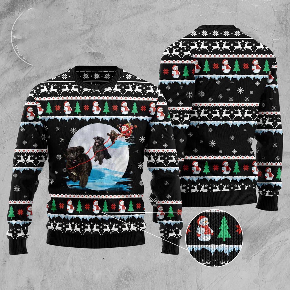 Newfoundland Santa On Highway Ugly Christmas Sweater, Christmas Sweater, Ugly Sweater, Funny Xmas Sweaters Newfoundland Santa On Highway Ugly Christmas Sweater, Christmas Sweater, Ugly Sweater, Funny Xmas Sweaters