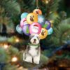 Old English Sheepdog With Red Truck Christmas Ornament, Christmas Ornament, Dog Ornament, Xmas Dog Ornaments