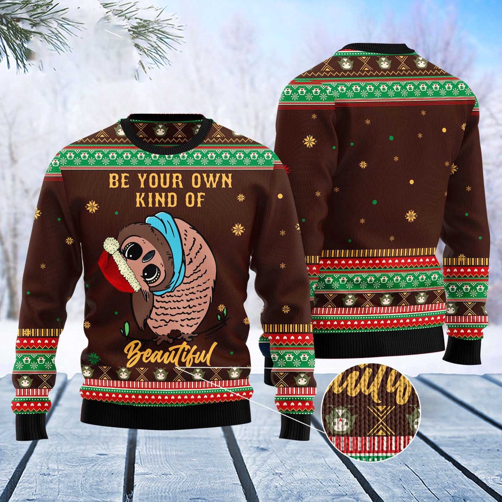Owl Beautiful Ugly Christmas Sweater, Christmas Sweater, Ugly Sweater, Funny Xmas Sweaters