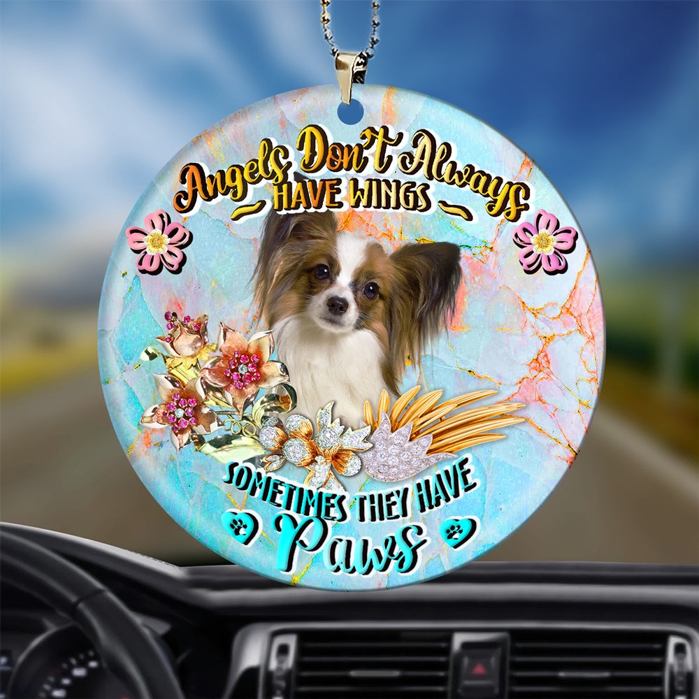 Papillon Sometimes They Have Paws Ornament, Christmas Ornament, Dog Ornament, Xmas Dog Ornaments