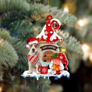 Parson-Russell-Terrier With Mushroom House Christmas Ornament, Christmas&hellip;