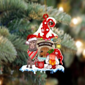 Patterdale-Terrier With Mushroom House Christmas Ornament, Christmas&hellip;