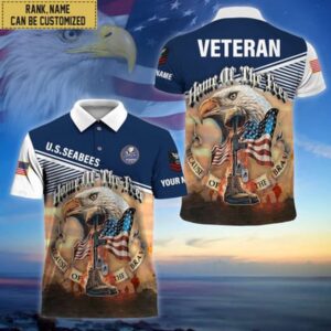 Personalized US Navy Seabees Veterans Polo Shirt,&hellip;