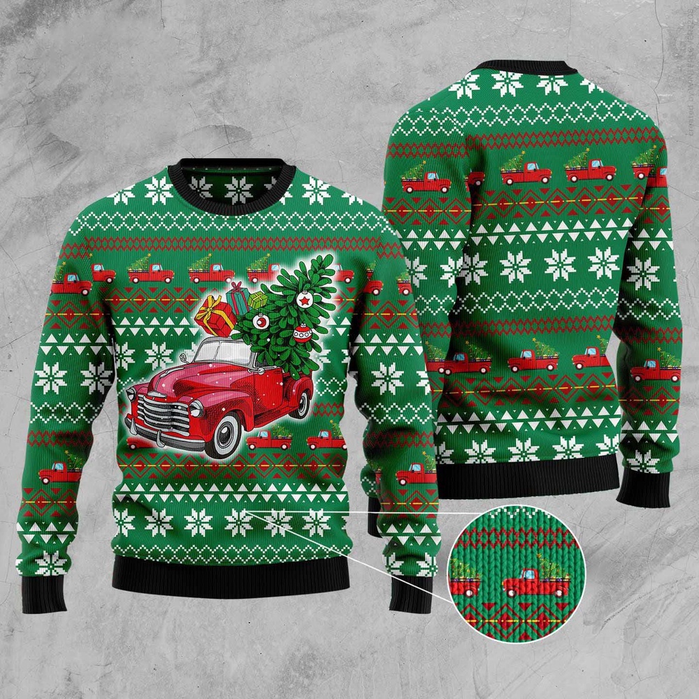 Pickup Truck Ugly Christmas Sweater, Christmas Sweater, Ugly Sweater, Funny Xmas Sweaters Pickup Truck Ugly Christmas Sweater, Christmas Sweater, Ugly Sweater, Funny Xmas Sweaters