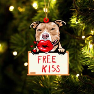 Pit-Bull Free Kiss Christmas Ornament, Christmas Ornament,&hellip;