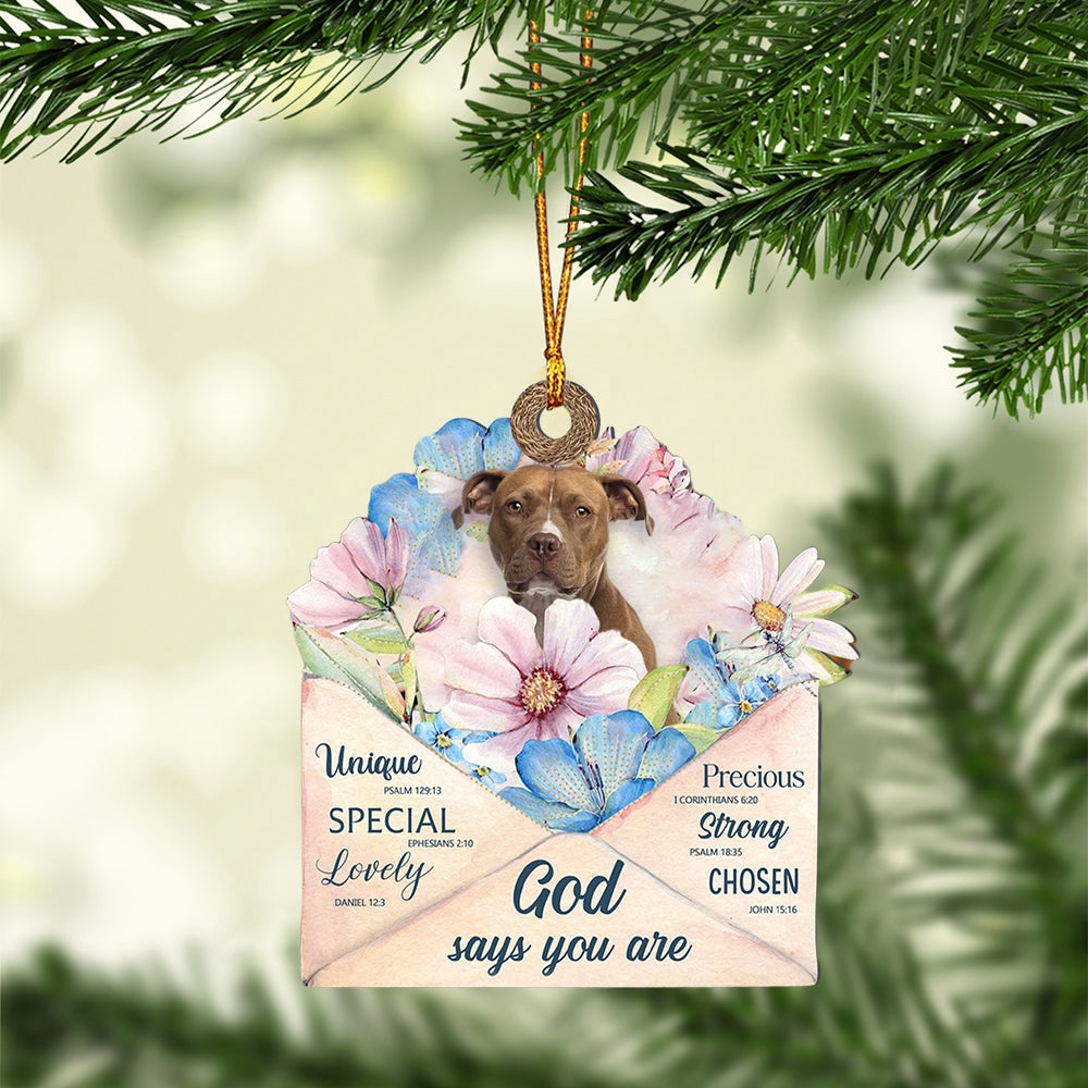 Pit-Bull God Says You Ornament, Christmas Ornament, Dog Ornament, Xmas Dog Ornaments Pit-Bull God Says You Ornament, Christmas Ornament, Dog Ornament, Xmas Dog Ornaments