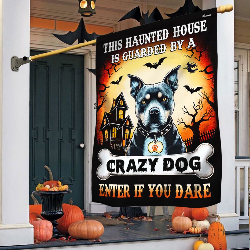 Pit Bull Halloween This Haunted House Is Guarded By A Crazy Dog Enter Flag, Halloween Flag, Halloween Garden Flags, Halloween House Flags Pit Bull Halloween This Haunted House Is Guarded By A Crazy Dog Enter Flag, Halloween Flag, Halloween Garden Flags, Halloween House Flags