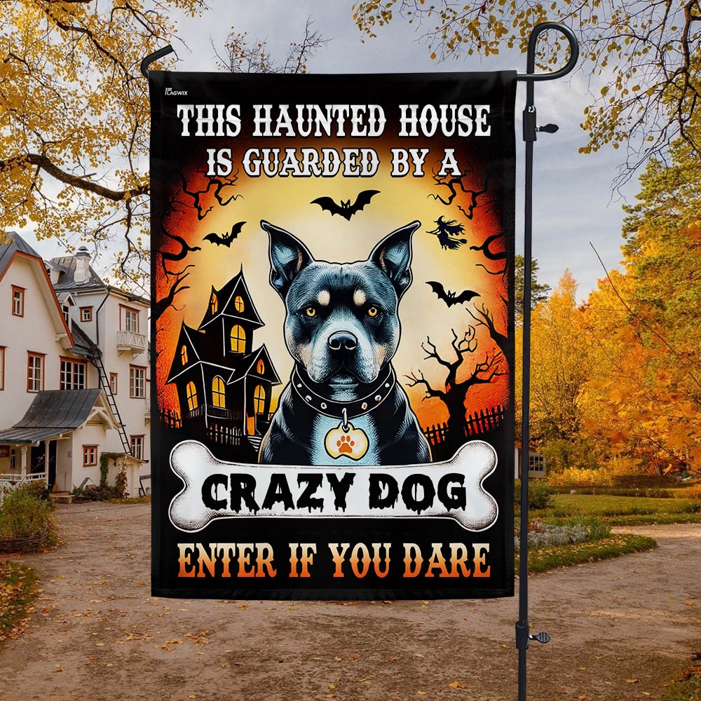 Pit Bull Halloween This Haunted House Is Guarded By A Crazy Dog Enter Flag, Halloween Flag, Halloween Garden Flags, Halloween House Flags Pit Bull Halloween This Haunted House Is Guarded By A Crazy Dog Enter Flag, Halloween Flag, Halloween Garden Flags, Halloween House Flags