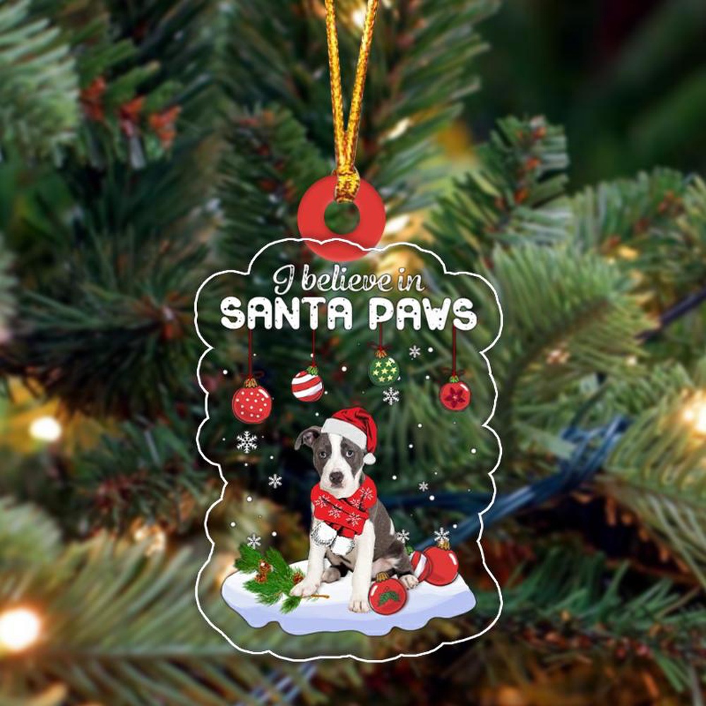 Pitbull Christmas Ornament, Christmas Ornament, Dog Ornament, Xmas Dog Ornaments