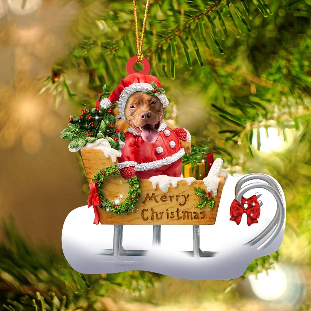 Pitbull Merry Christmas Ornament, Christmas Ornament, Dog Ornament, Xmas Dog Ornaments Pitbull Merry Christmas Ornament, Christmas Ornament, Dog Ornament, Xmas Dog Ornaments