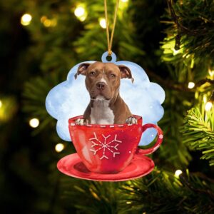 Pitbull On The Cup Christmas Ornament, Christmas&hellip;