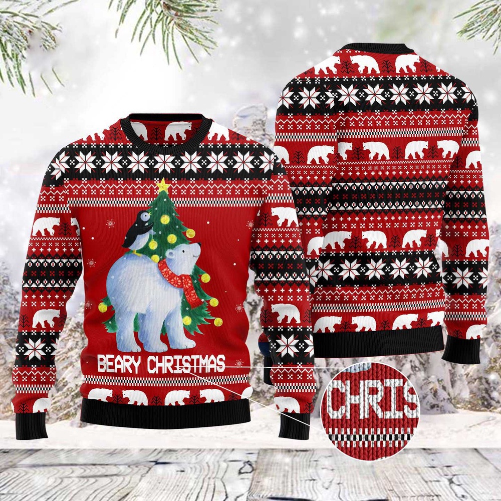Polar Bear Beary Xmas Ugly Christmas Sweater, Christmas Sweater, Ugly Sweater, Funny Xmas Sweaters Polar Bear Beary Xmas Ugly Christmas Sweater, Christmas Sweater, Ugly Sweater, Funny Xmas Sweaters
