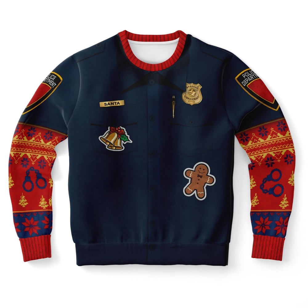 Police Uniform Ugly Christmas Sweater, Christmas Sweater, Ugly Sweater, Funny Xmas Sweaters Police Uniform Ugly Christmas Sweater, Christmas Sweater, Ugly Sweater, Funny Xmas Sweaters