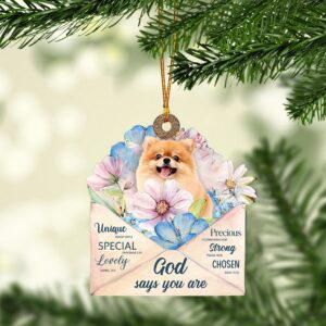 Pomeranian God Says You Ornament, Christmas Ornament,&hellip;