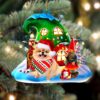 Pomeranian With Snowman Christmas Ornament, Christmas Ornament, Dog Ornament, Xmas Dog Ornaments
