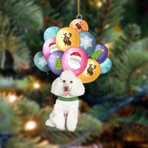 Poodle 2 With Balloons Christmas Ornament, Christmas&hellip;