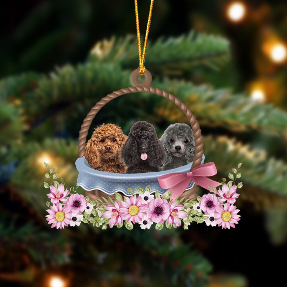 Poodle Dogs In The Basket Ornament, Christmas Ornament, Dog Ornament, Xmas Dog Ornaments Poodle Dogs In The Basket Ornament, Christmas Ornament, Dog Ornament, Xmas Dog Ornaments