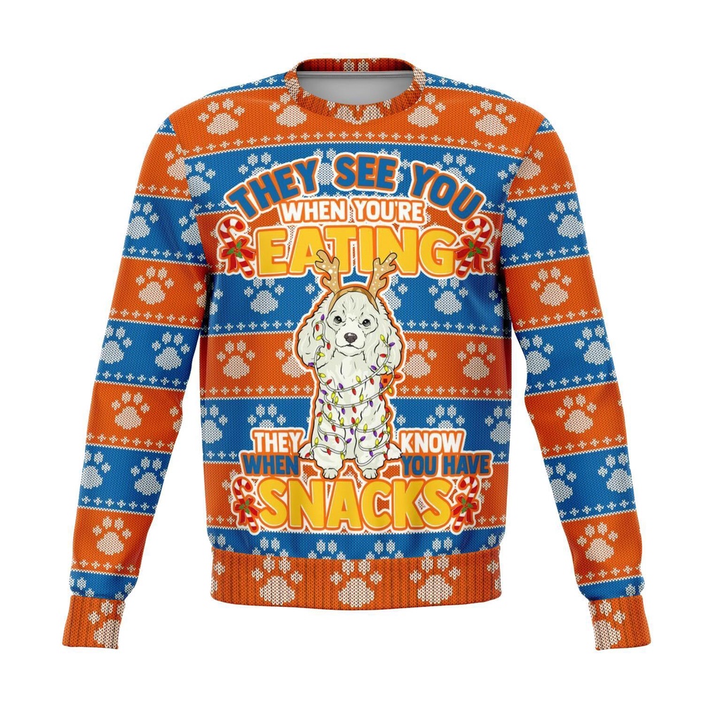 Poodle They Know When You Have Snacks Christmas Ugly Sweater, Christmas Sweater, Ugly Sweater, Funny Xmas Sweaters Poodle They Know When You Have Snacks Christmas Ugly Sweater, Christmas Sweater, Ugly Sweater, Funny Xmas Sweaters