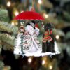 Poodle（Standard） On The Candy Cane Christmas Ornament, Christmas Ornament, Dog Ornament, Xmas Dog Ornaments