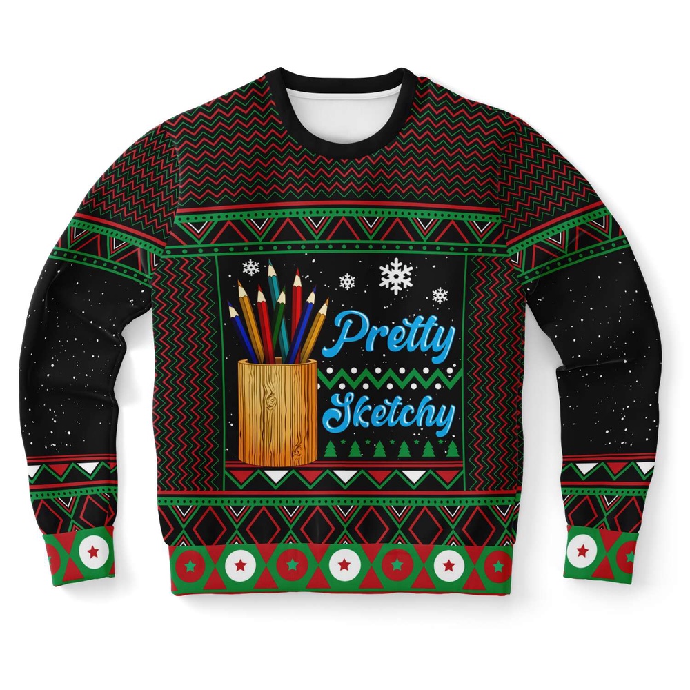 Pretty Sketchy Artist Ugly Christmas Sweater, Christmas Sweater, Ugly Sweater, Funny Xmas Sweaters Pretty Sketchy Artist Ugly Christmas Sweater, Christmas Sweater, Ugly Sweater, Funny Xmas Sweaters