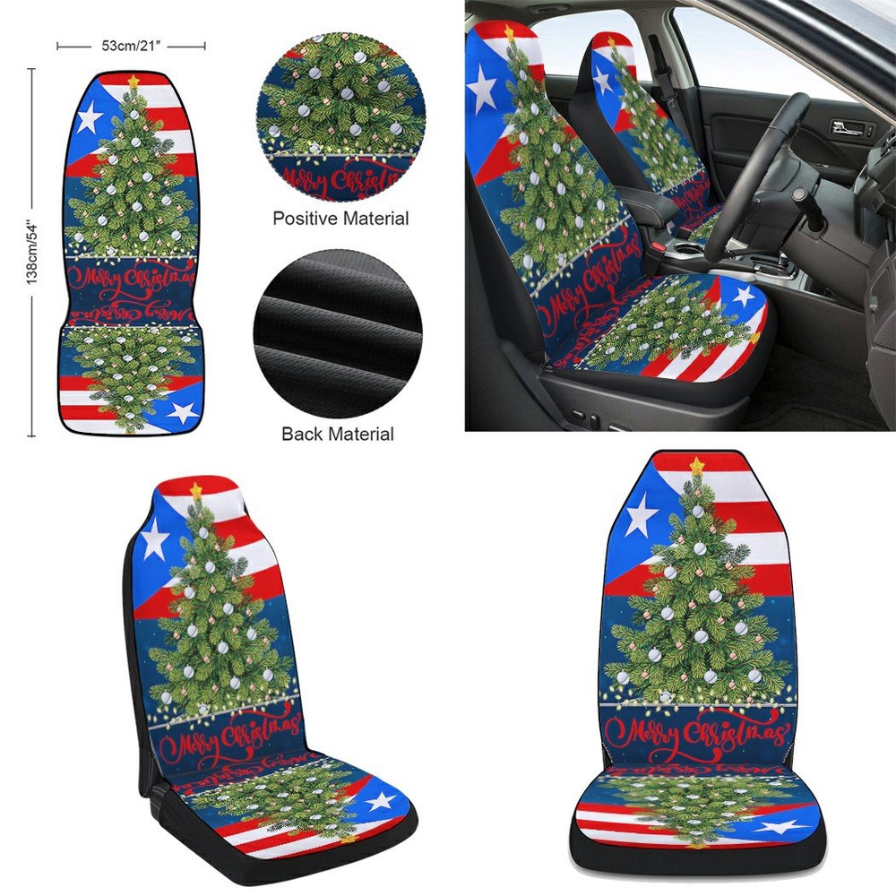Puerto Rico Christmas Seat Cover Cars, Christmas Car Seat Cover, Car Seat Cover