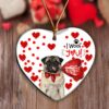 Pug Kissing Booth Christmas Ornament, Christmas Ornament, Dog Ornament, Xmas Dog Ornaments Pug Kissing Booth Christmas Ornament, Christmas Ornament, Dog Ornament, Xmas Dog Ornaments
