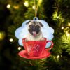 Pug Merry Christmas Ornament, Christmas Ornament, Dog Ornament, Xmas Dog Ornaments Pug Merry Christmas Ornament, Christmas Ornament, Dog Ornament, Xmas Dog Ornaments