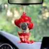 Pug Sleeping In The Seashell Ornament, Christmas Ornament, Dog Ornament, Xmas Dog Ornaments