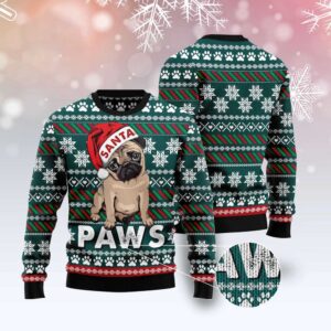 Pug Santa Paws Ugly Christmas Sweater, Dog&hellip;