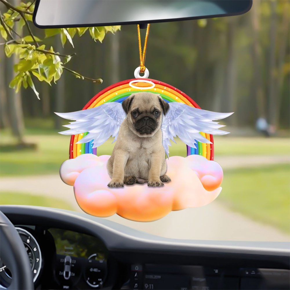 Pug With Angel Wings Memorial Ornament, Christmas Ornament, Dog Ornament, Xmas Dog Ornaments Pug With Angel Wings Memorial Ornament, Christmas Ornament, Dog Ornament, Xmas Dog Ornaments