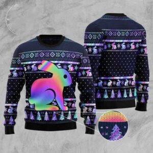 Rabbit Hologram Ugly Christmas Sweater, Christmas Sweater,&hellip;