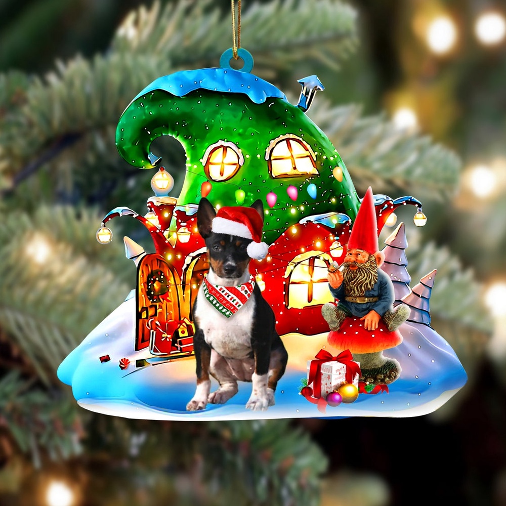 Rat Terrier With Rudolph’s House Christmas Ornament, Christmas Ornament, Dog Ornament, Xmas Dog Ornaments