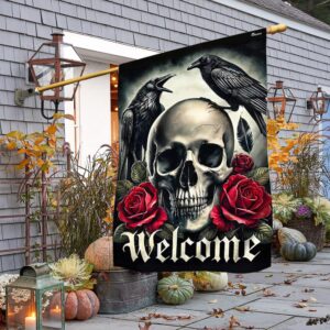 Raven Skull Halloween Flag, Halloween Flag, Halloween&hellip;