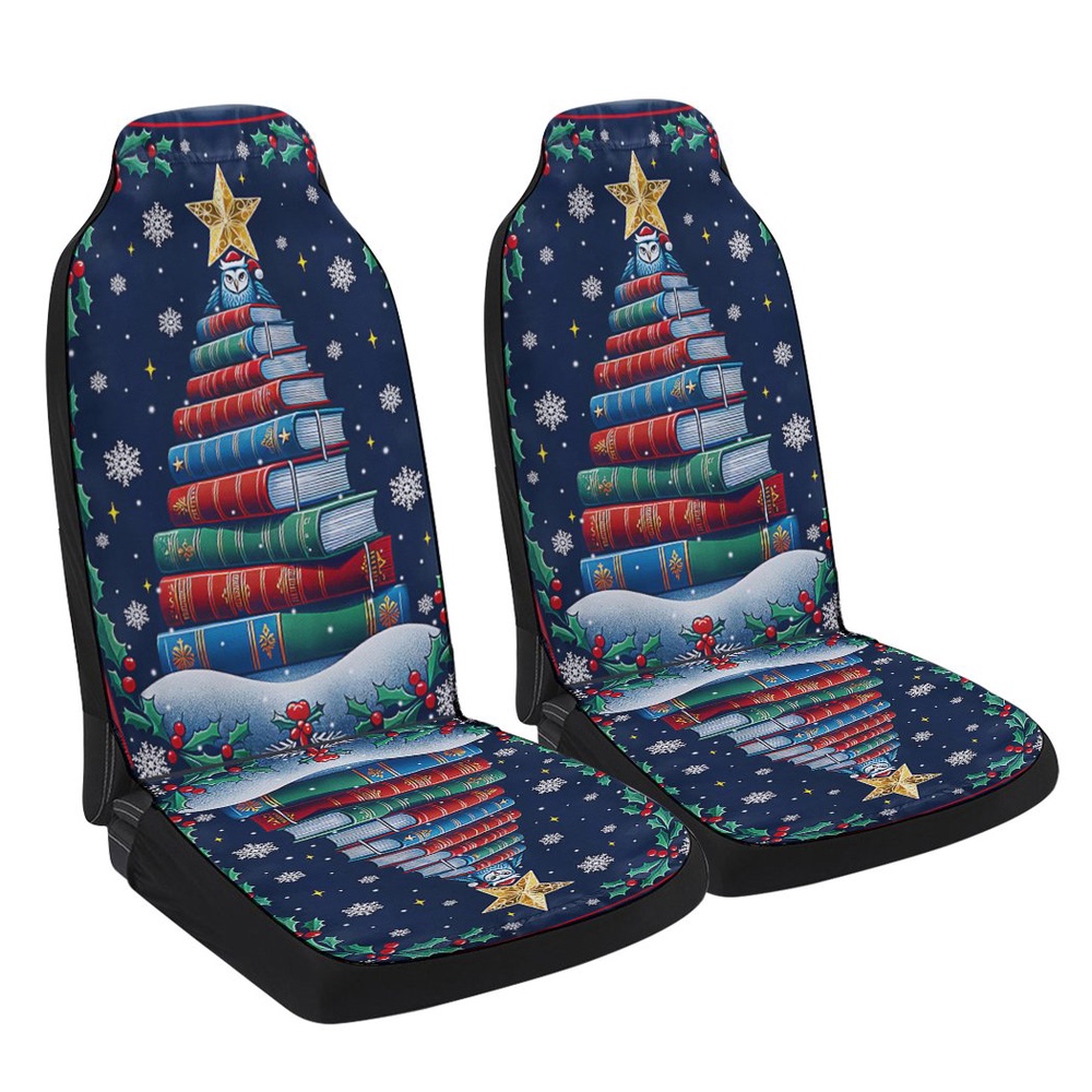 Read Book And Be Merry Christmas Seat Cover Cars, Christmas Car Seat Cover, Car Seat Cover
