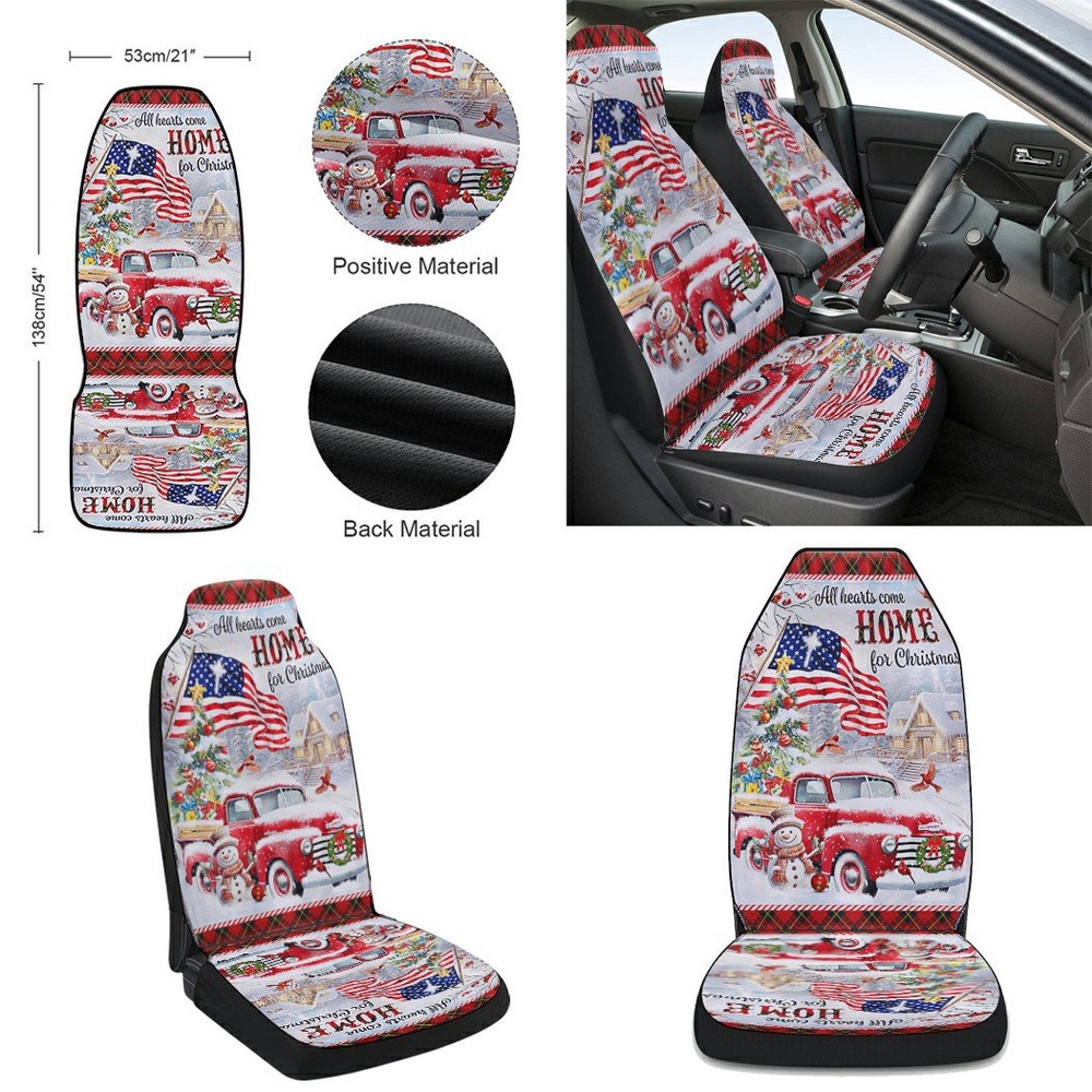 Red Truck Christmas All Hearts Come Home For Christmas Seat Cover Cars, Christmas Car Seat Cover, Car Seat Cover