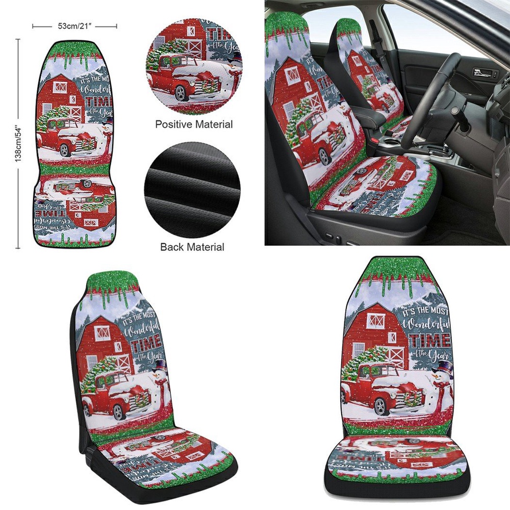 Red Truck Christmas It is The Most Wonderful Time Of The Year Seat Cover Cars, Christmas Car Seat Cover, Car Seat Cover