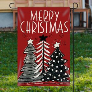 Red Xmas Tree Burlap Merry Christmas Garden&hellip;