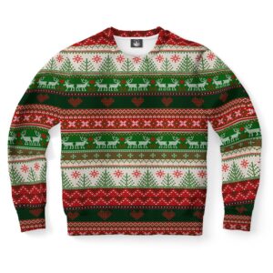 Reindeer In Love Pattern Ugly Christmas Sweater,&hellip;