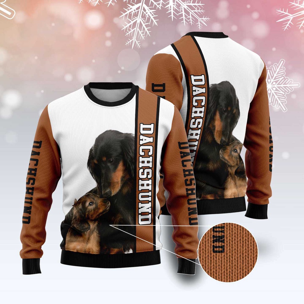 Rescued Dachshund Ugly Christmas Sweater, Christmas Sweater, Ugly Sweater, Funny Xmas Sweaters