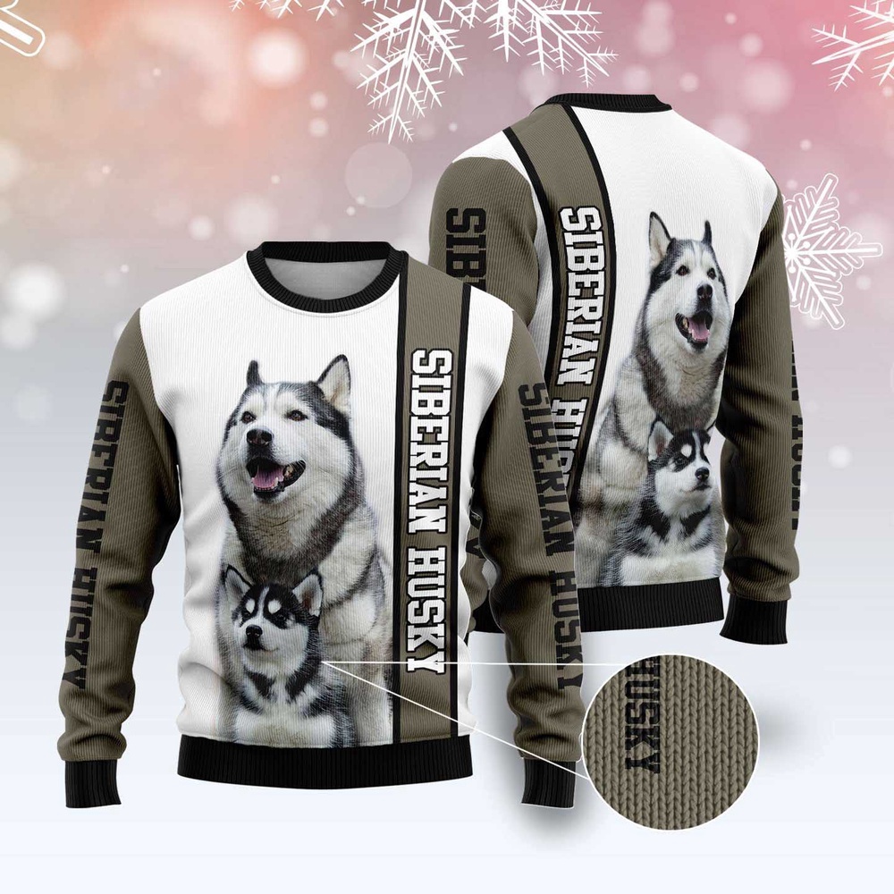 Rescued Siberian Husky Ugly Christmas Sweater, Dog Ugly Christmas Sweater, Ugly Dog Sweaters