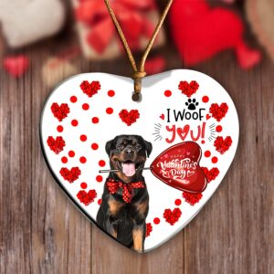Rottweiler Happy Valentine’s Day Ornament, Christmas Ornament,&hellip;