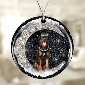 Rottweiler With Crown Diamond Ornament, Christmas Ornament,&hellip;