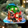 Rottweiler-2 With Mushroom House Christmas Ornament, Christmas Ornament, Dog Ornament, Xmas Dog Ornaments