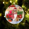 Rough Collie With Rudolph’s House Christmas Ornament, Christmas Ornament, Dog Ornament, Xmas Dog Ornaments