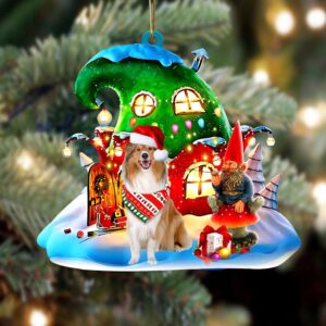 Rough Collie With Rudolph’s House Christmas Ornament,&hellip;