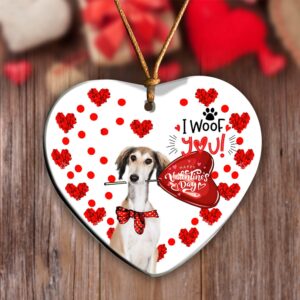 Saluki Happy Valentine’s Day Ornament, Christmas Ornament,&hellip;