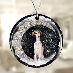 Saluki With Crown Diamond Ornament, Christmas Ornament,&hellip;